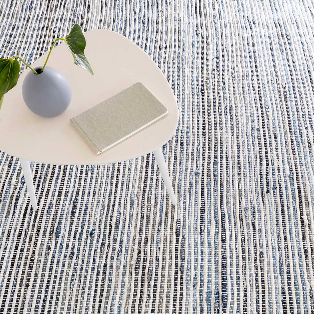 Denim Rag Ribbed Woven Cotton Rug – Rainsford Company