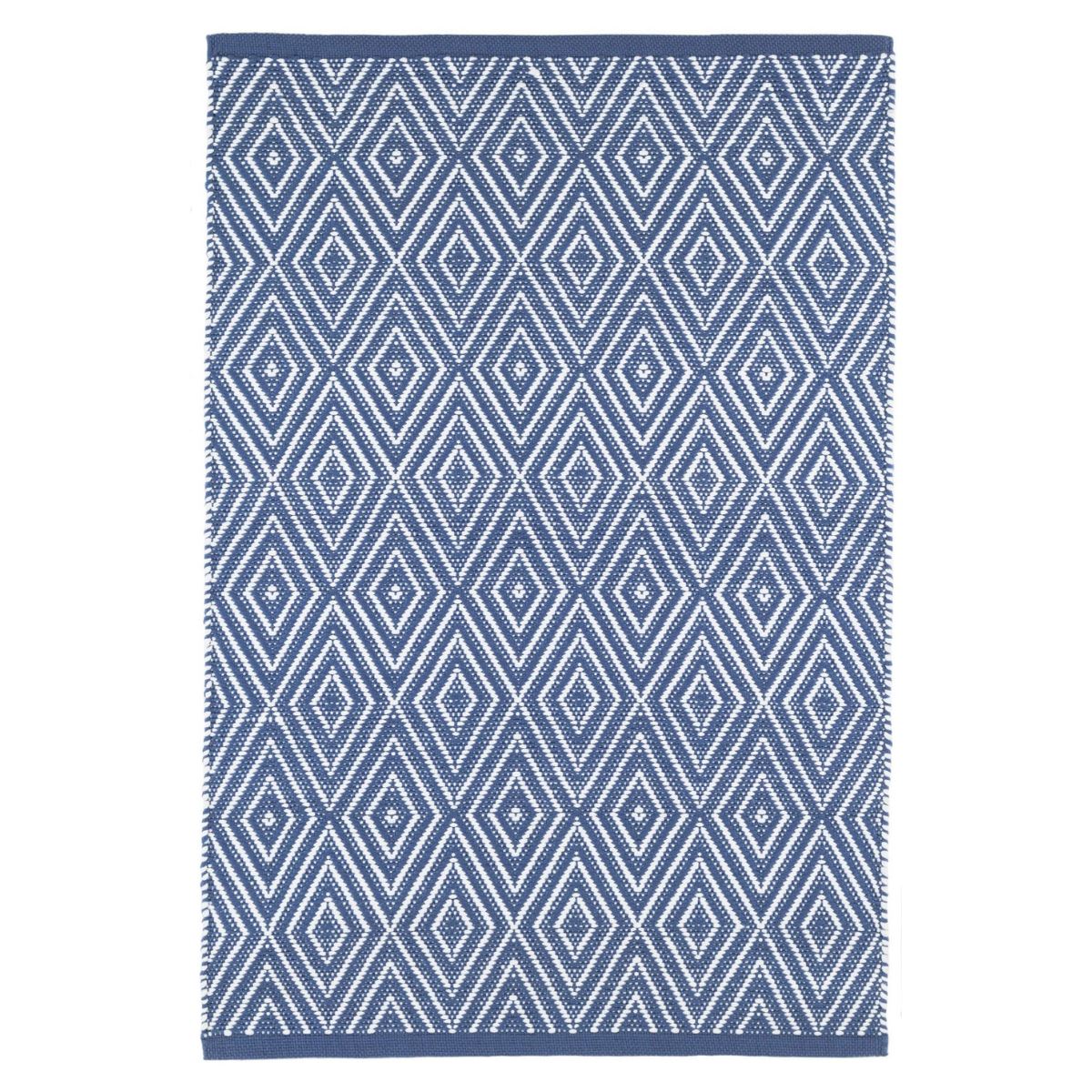 Diamond Denim/White Indoor/Outdoor Rug. Top view. 