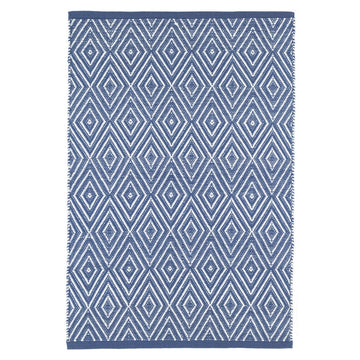 Diamond Denim/White Indoor/Outdoor Rug. Top view. 
