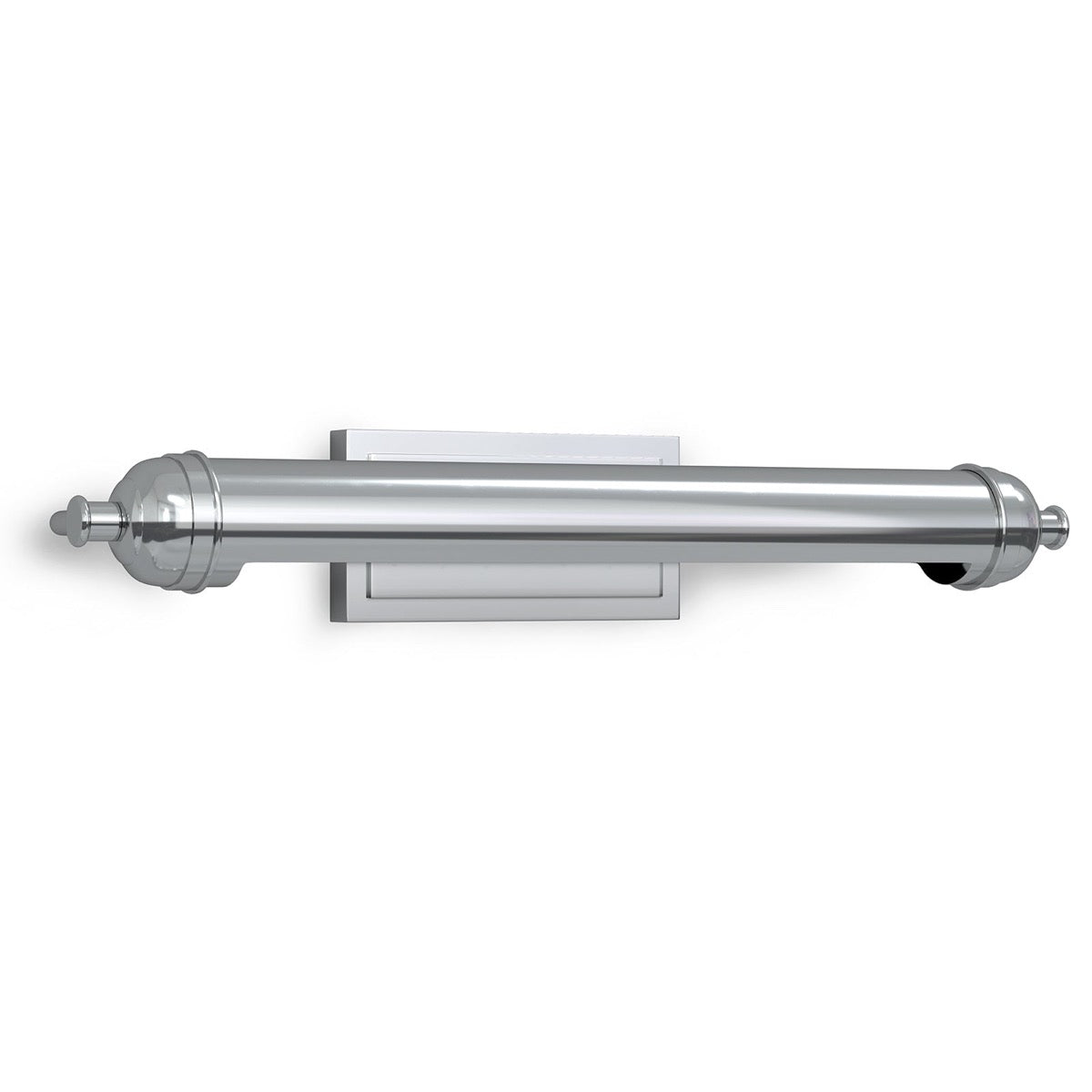 Devon Picture Light - Large Polished Nickel. Right angle view. 