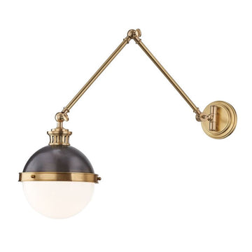 Edmond Wall Sconce Aged Brass/Antique Bronze. Left angle view. 