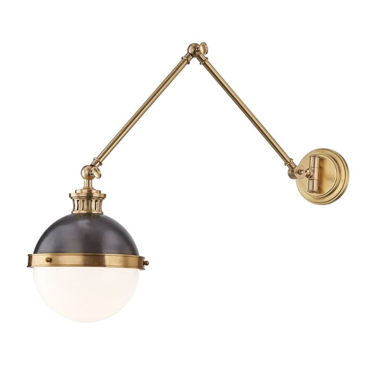 Edmond Wall Sconce Aged Brass/Antique Bronze. Left angle view. 