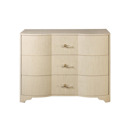 Edward Dresser Natural Grasscloth | Acrylic & Brass. Front view. 