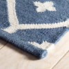 Elizabeth Navy Indoor/Outdoor Rug corner detail. Close-up detail view. 