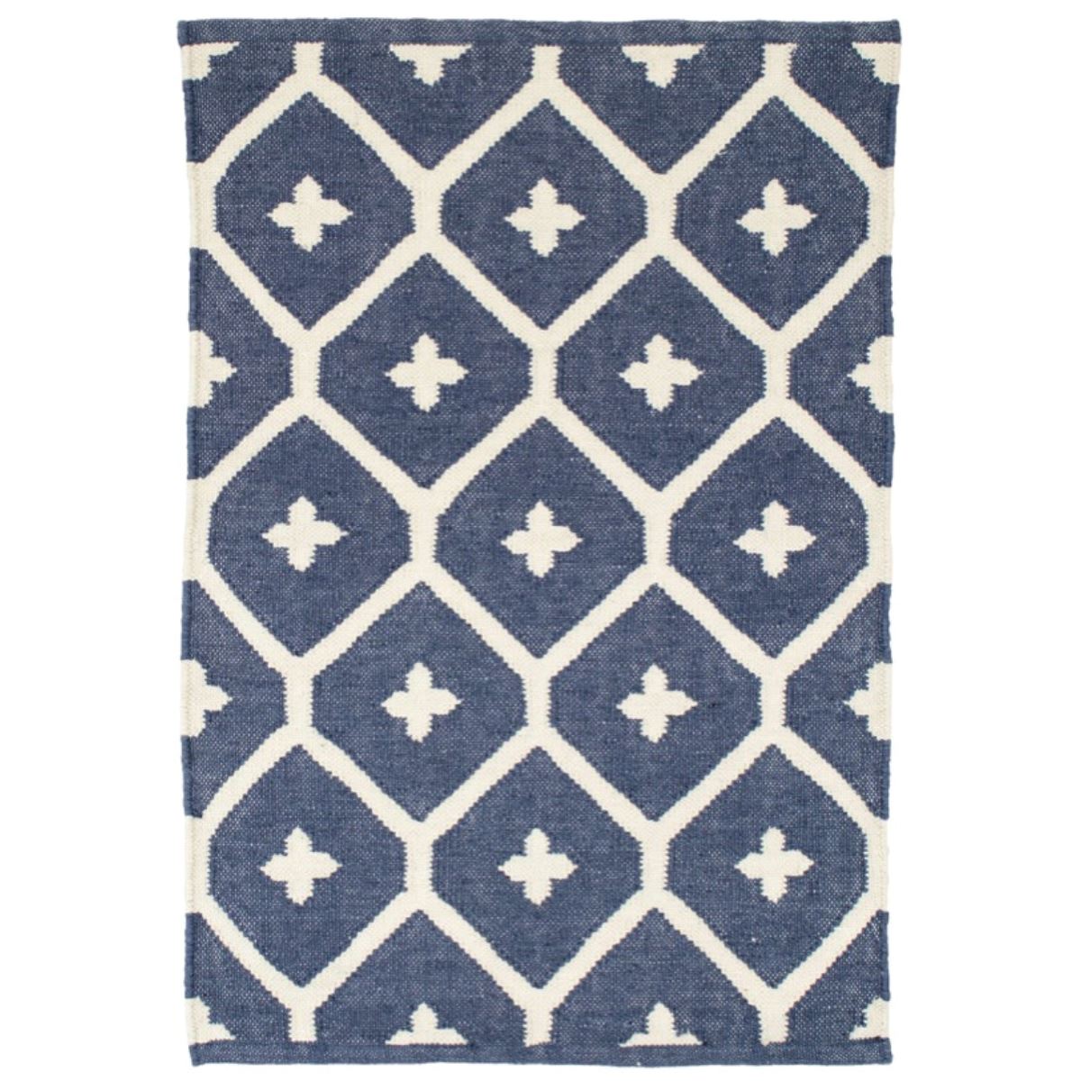 Elizabeth Navy Indoor/Outdoor Rug. Top view. 