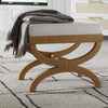 Emery Stool styled with a grey throw. Styled view. 