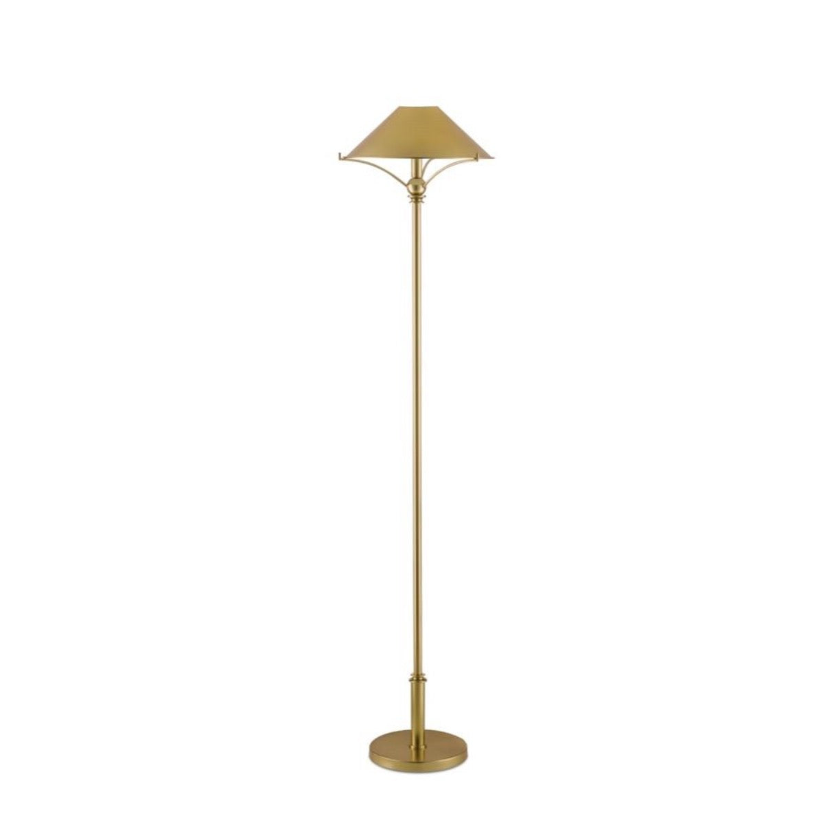 Exeter Brass Floor Lamp. Front view.