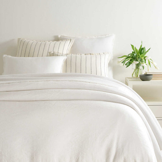 Faye Linen Dove White Duvet Cover Bedding 
