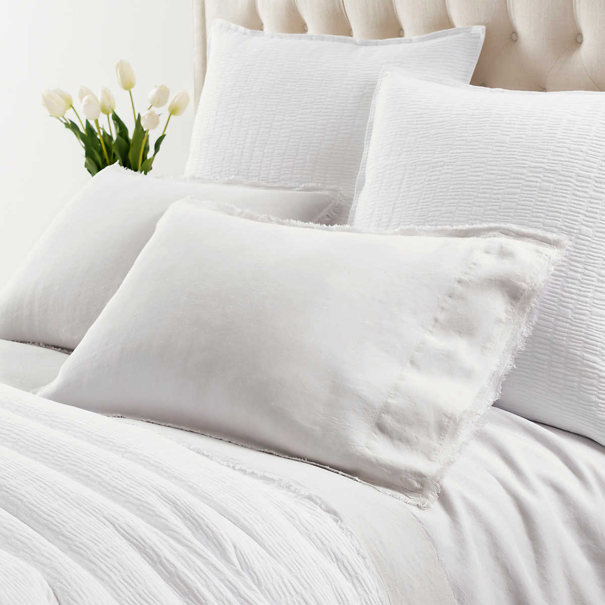 Faye Linen Plaster Pillowcases Bedding 