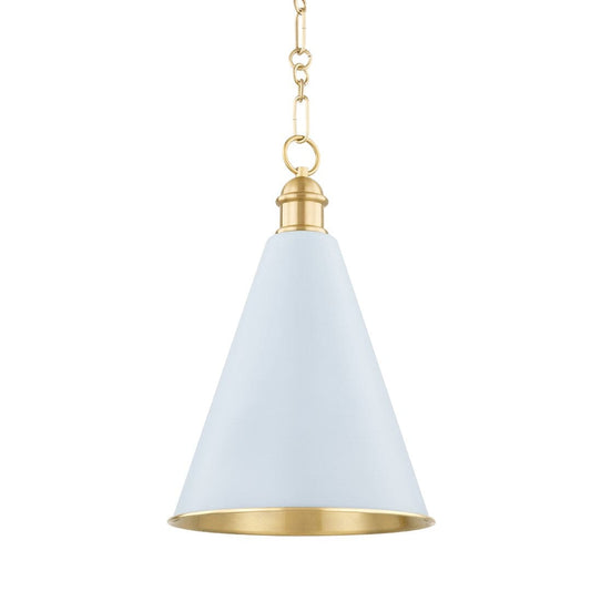 Fenimore Pendant Pendants Aged Brass/Soft Blue 