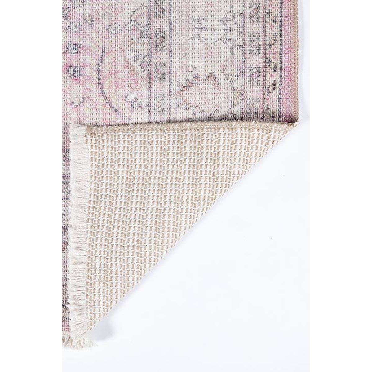 Finlay Rug - Pink corner detail. Detail view. 