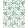 Floral Menorah Gift Wrap Sheets pattern. Detail view.