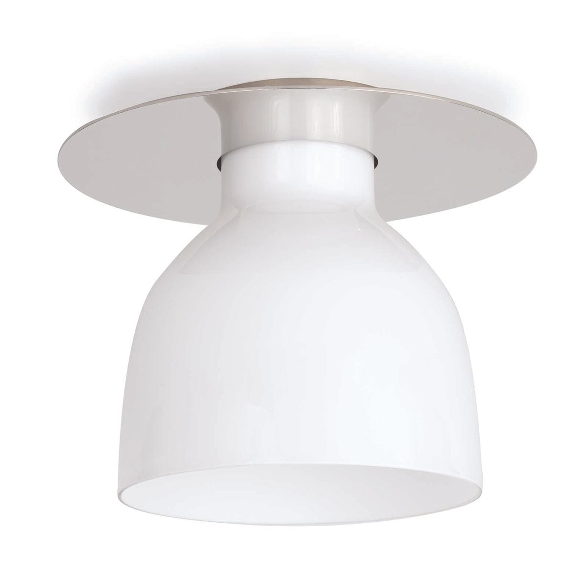 Freya Flush Mount Polished Nickel. Front view.