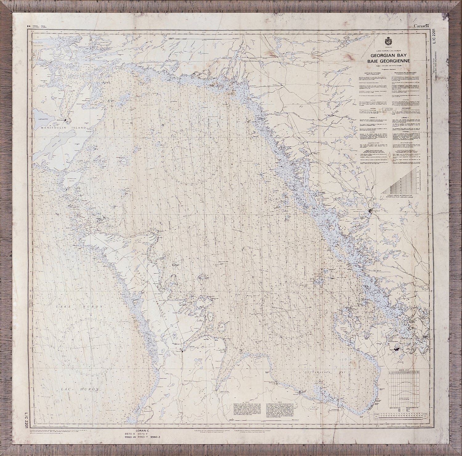 Georgian Bay Nautical Chart Framed Art 