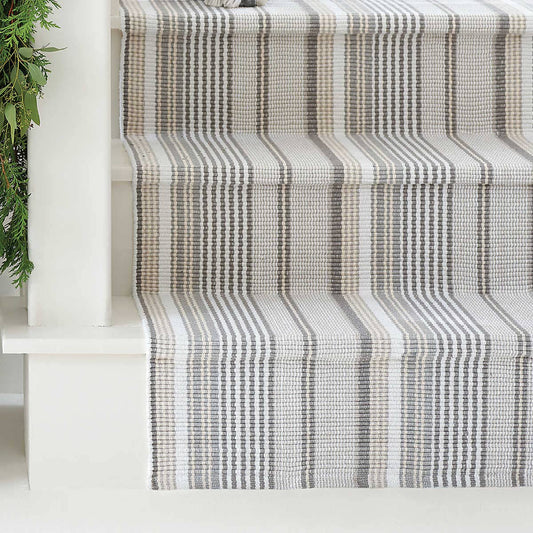 Gradation Ticking Woven Cotton Rug Rugs 