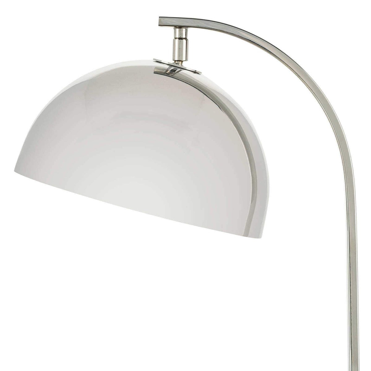 Harwich Desk Lamp shade Polished Nickel. Detail view. 
