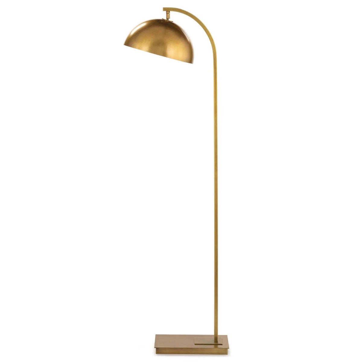 Harwich Floor Lamp Natural Brass. Left side view.