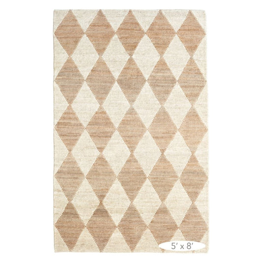 Harwich Natural Woven Jute Rug. Top view.