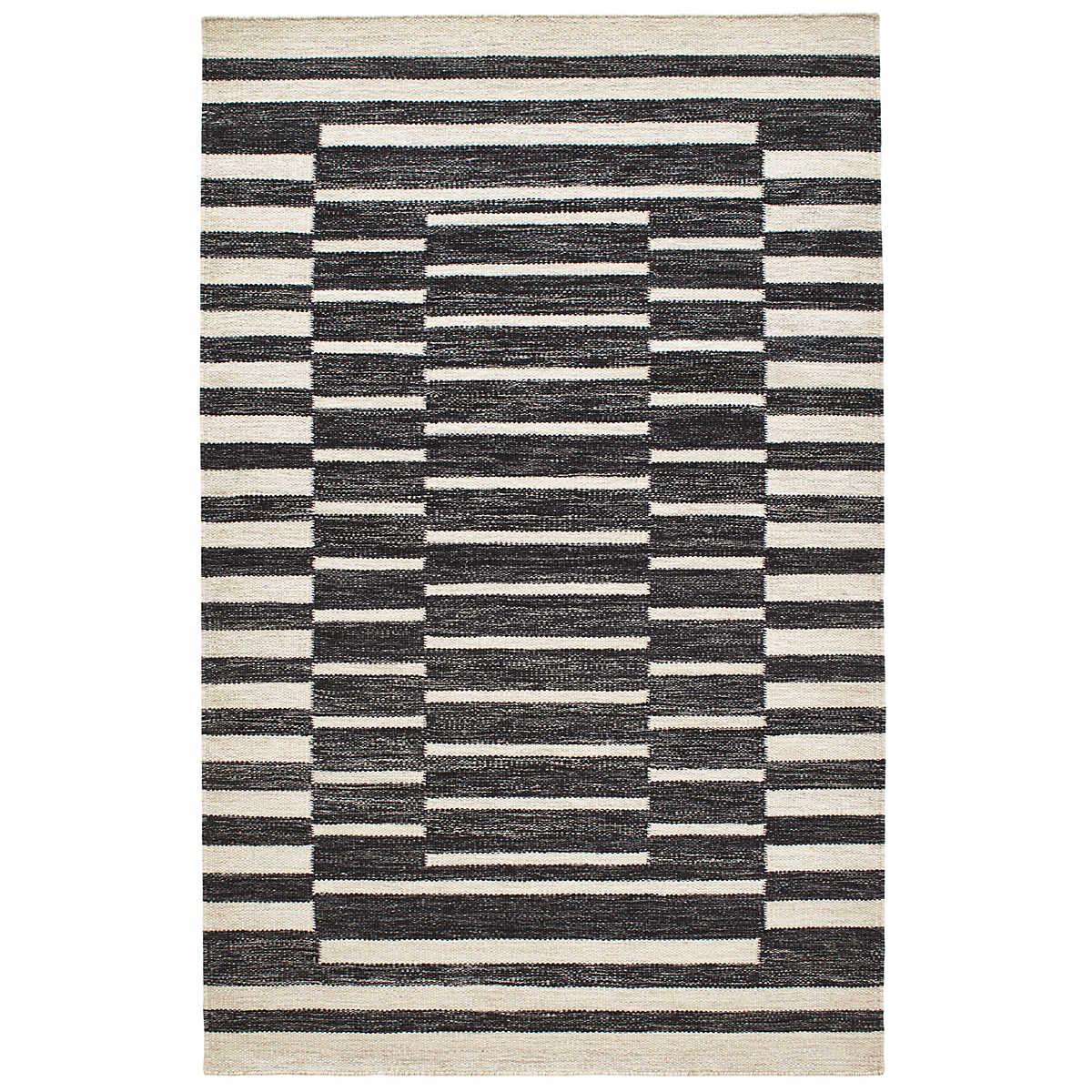 Heights Charcoal Woven Wool Rug RUGS 