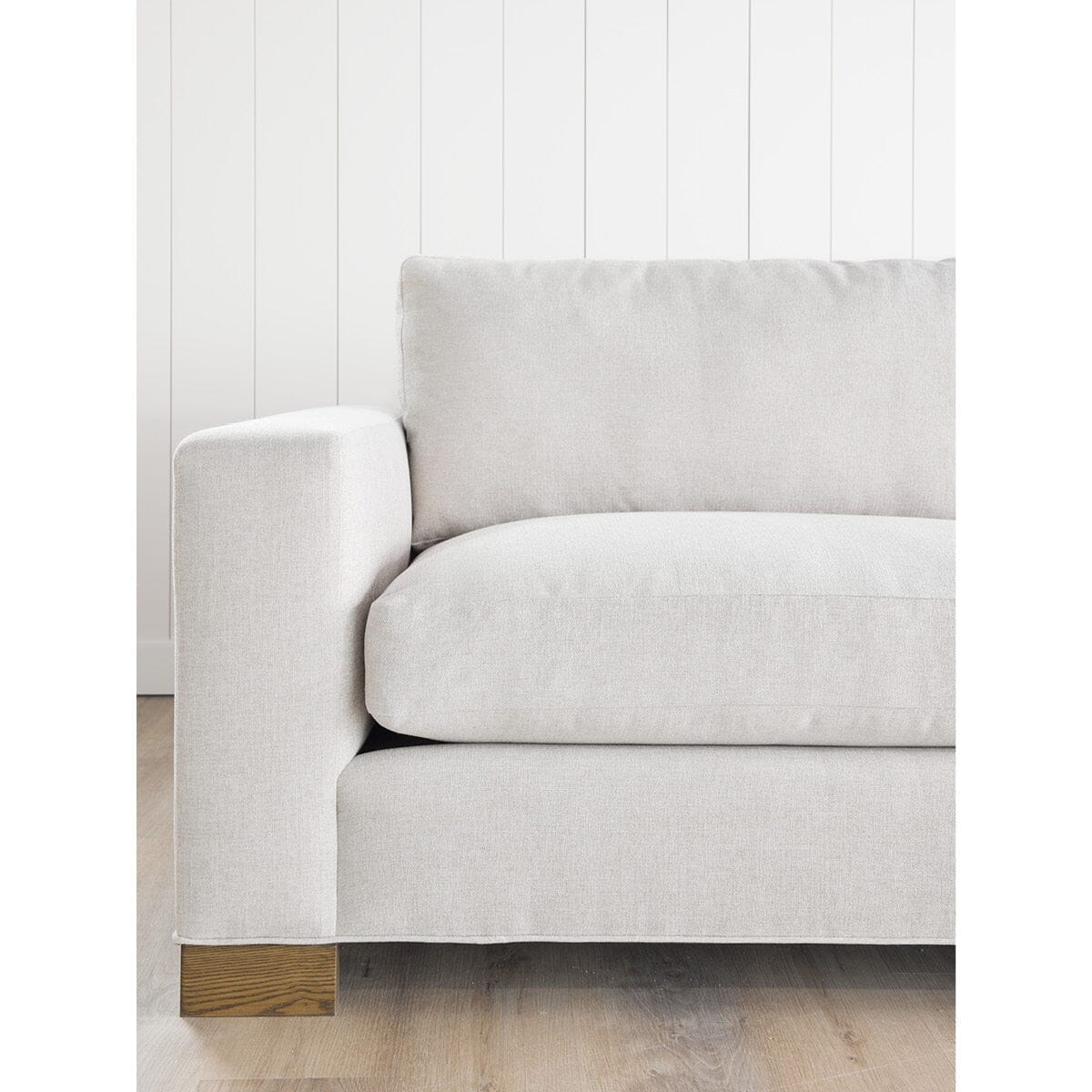 Henry Sofa. Left side detail view. 