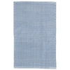 Herringbone Denim/Ivory Indoor/Outdoor Rug. Top view.