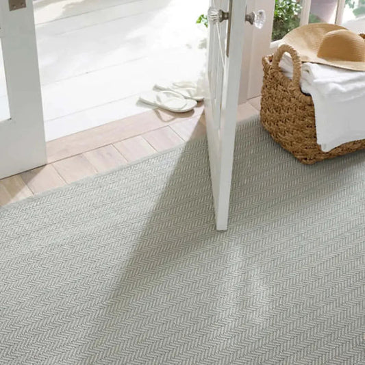 Herringbone Light Blue/Ivory Indoor/Outdoor Rug Rugs 