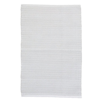 Herringbone Pearl Grey/White Indoor/Outdoor Rug. Top view. 
