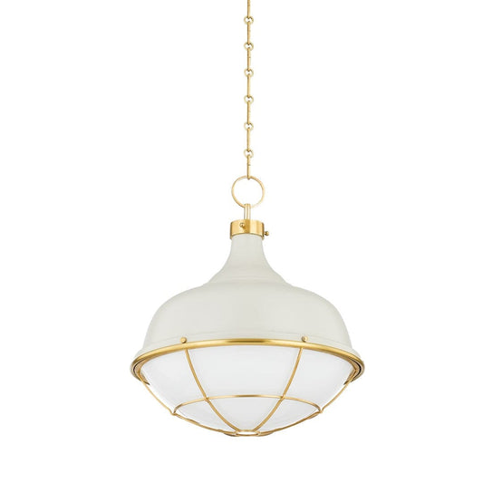 Holkham Pendant Pendants Aged Brass/Off White 