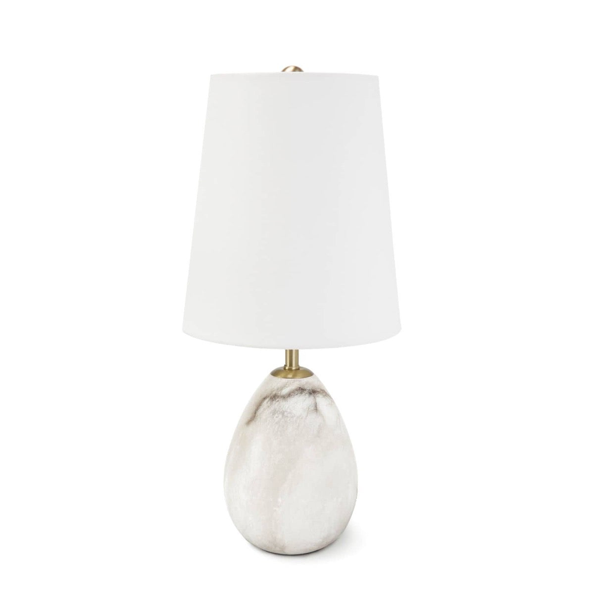 Isaac Alabaster Mini Lamp. Front view.