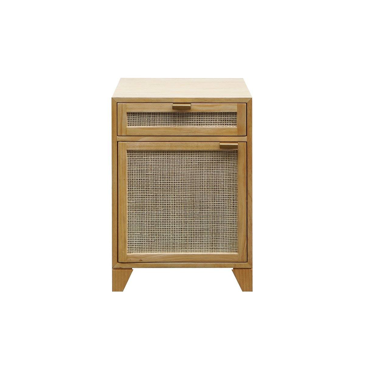 Jacob Cabinet Matte Grey Lacquer | Brass. Front view.