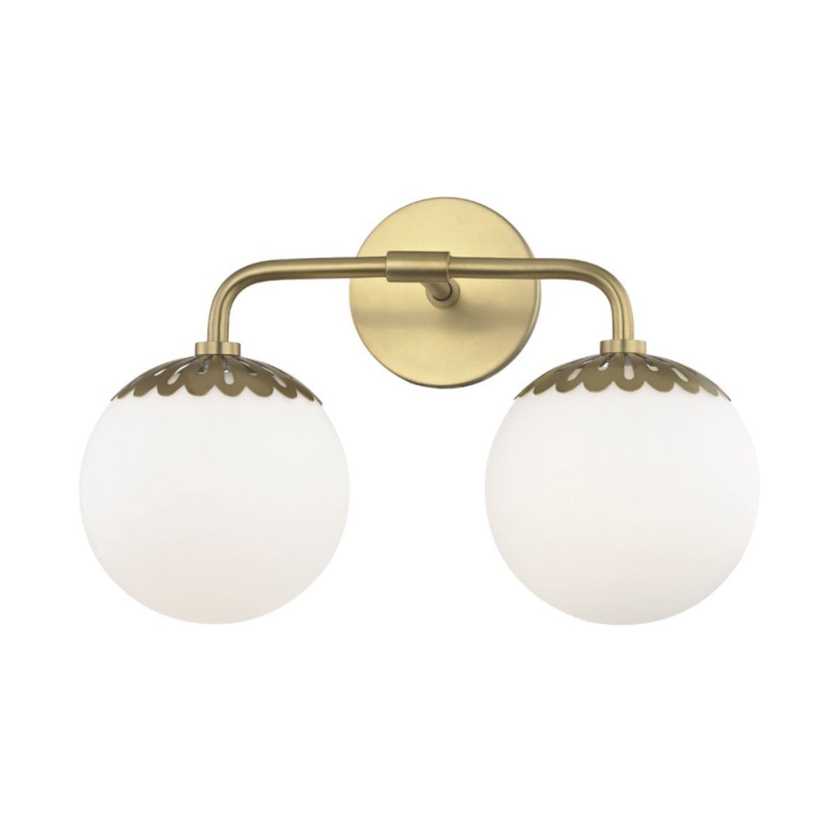Jude Vanity Light Aged Brass. Front view.