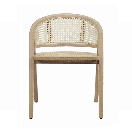 Junie Dining Chair Cerused Oak. Front view.