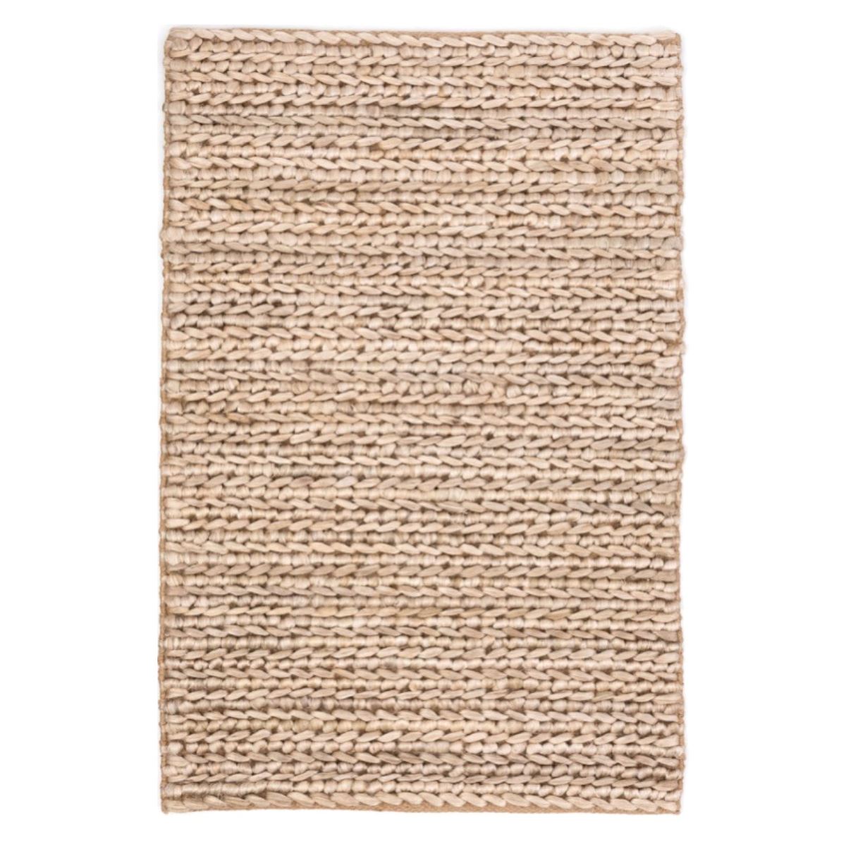 Jute Woven Bleached Oak Rug. Top view. 
