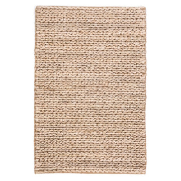 Jute Woven Bleached Oak Rug. Top view. 