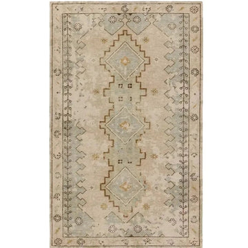 Kai Pathos Tan & Green Wool Rug 