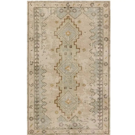 Kai Pathos Tan & Green Wool Rug 