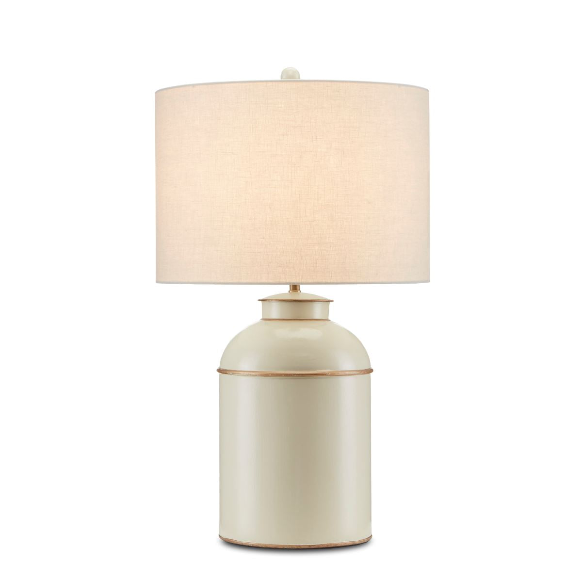 Kai Table Lamp. Light on. Front view.