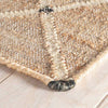 Kali Woven Jute Rug corner detail. Close-up detail view. 