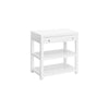 Kennedy Side Table Glossy White Lacquer | Acrylic & Nickel. Right angle view.