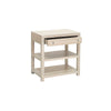Kennedy Side Table drawers open Cerused Oak | Acrylic & Nickel. Right angle view view.