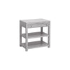 Kennedy Side Table Grey Cerused Oak | Acrylic & Nickel. Right angle view.