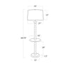 Perennial Floor Lamp Floor Lamp line drawing with dimensions. Dimension view.