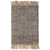 Kuba Black Woven Jute Rug. Top view.