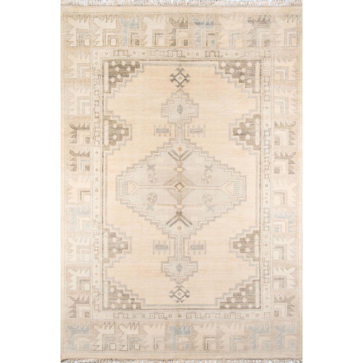 Lily Hand-Knotted Rug - Neutral. Top view. 