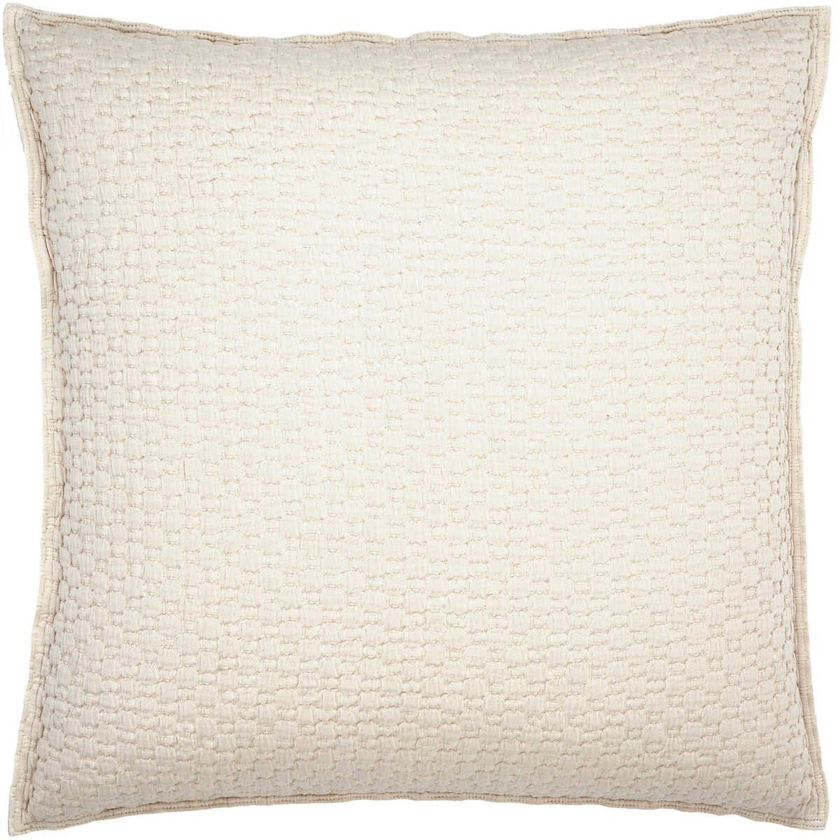 Alabaster coloured euro pillow sham. Styled view.