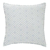 Soft blue euro pillow sham. Styled view.
