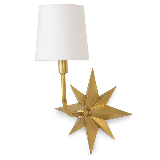 Celeste Sconce Natural Brass. Left angle view.