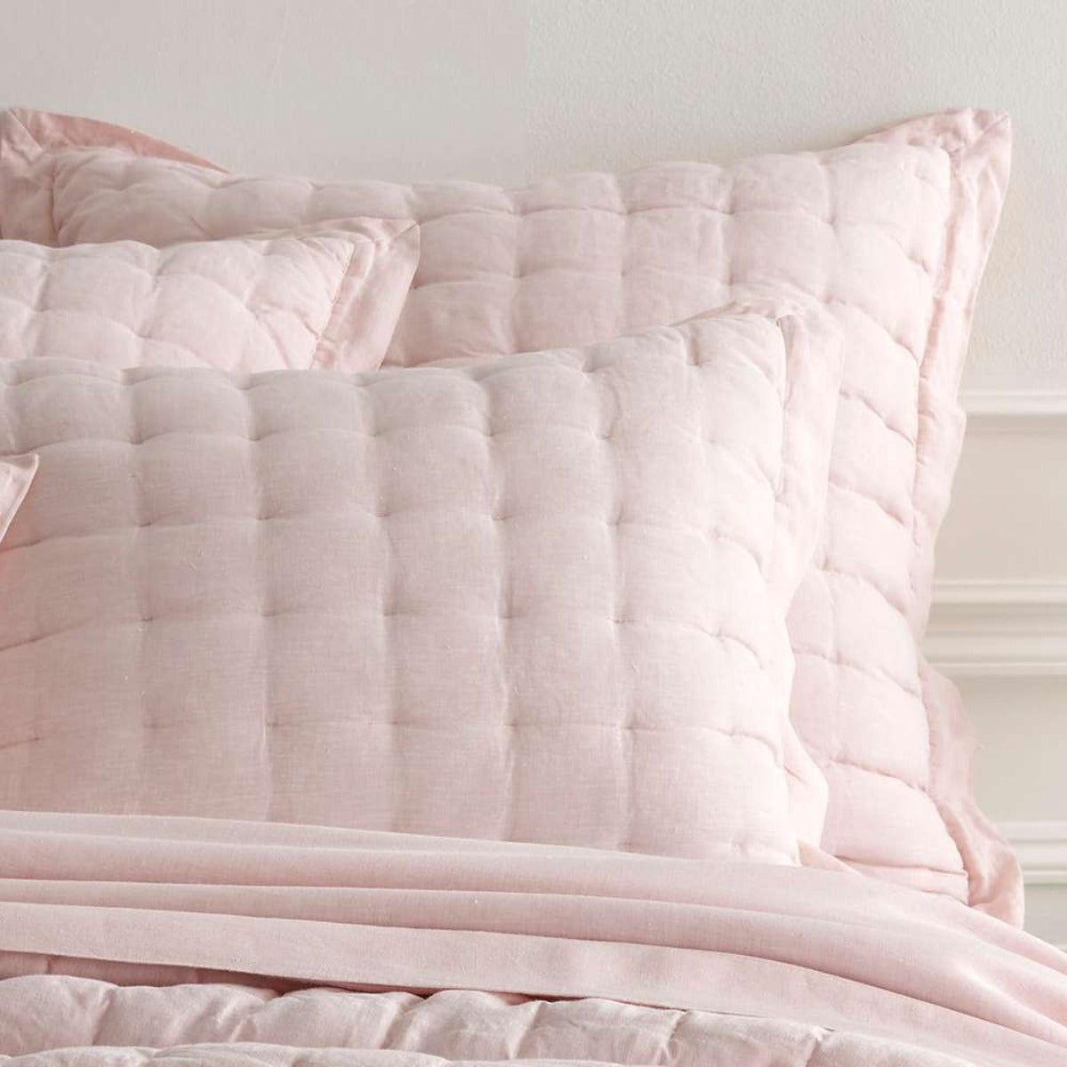 Lush Linen Slipper Pink Puff Sham Bedding 