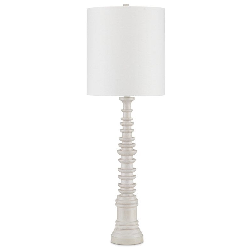 Malayan Whitewash Wood Table Lamp Rainsford Company