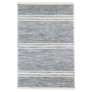 Malta Blue Woven Wool Rug. Top view. 